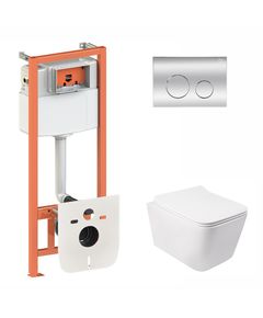 Набор Qtap 3 в 1: унитаз Crow и панель смыва QT0111M11112CRM, фото  | SNABZHENIE.com.ua