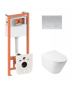 Набор Qtap 3 в 1: инсталляция, панель и унитаз Swan QT1633W, фото  | SNABZHENIE.com.ua