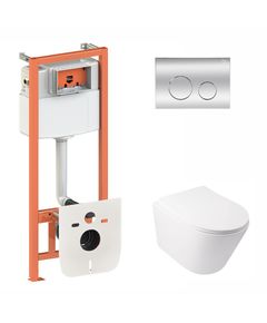 Набір Qtap 3 в 1: унітаз Swan QT16335178W + панель змиву QT0111M11112CRM, фото  | SNABZHENIE.com.ua