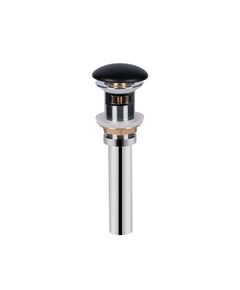 Донный клапан Qtap PU03O 70х70х227.5 мм, матовый черный, с переливом, фото  | SNABZHENIE.com.ua