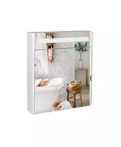 Зеркальный шкаф подвесной Qtap Robin 600х730х145 White с LED-подсветкой QT1377ZP6001W, фото  | SNABZHENIE.com.ua