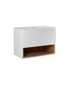 Тумба подвесная Qtap Robin 600x476x470 Белый дуб с столешницей, фото  | SNABZHENIE.com.ua