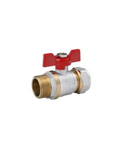 Кран шаровий металлопластиковий Karro 20х3/4 РН бабочка, нікельований, фото  | SNABZHENIE.com.ua