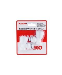 Комплект угловых кранов Karro 1/2 ВН белые для радиаторов, фото  | SNABZHENIE.com.ua