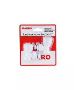 Комплект радиаторных угловых кранов верхние Karro 1/2" белые, фото  | SNABZHENIE.com.ua