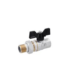 Кран-американка шаровий Karro Premium 1/2 ВН PN40 бабочка, нікельований, фото  | SNABZHENIE.com.ua