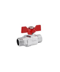 Кран шаровой Karro Standart+ 1/2 НН PN40 бабочка, никелированный, фото  | SNABZHENIE.com.ua