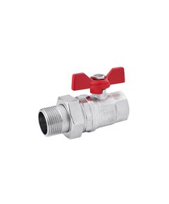 Кран-американка шаровой Karro Standart+ 1 ВН PN40 бабочка никелированный, фото  | SNABZHENIE.com.ua