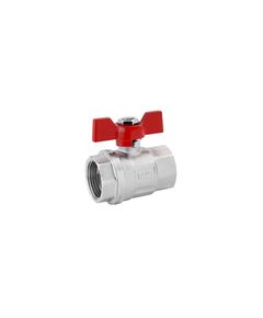 Кран шаровой Karro Standart+ 3/4 ВВ PN40 с бабочкой, никелированный, фото  | SNABZHENIE.com.ua