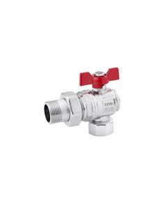 Кран-американка шаровий кутовий Karro Standart+ 1/2 ВН PN40, никельований, фото  | SNABZHENIE.com.ua