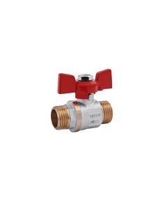 Кран шаровий Karro Standart 1/2 НН PN30 бабочка, никельований, 70 мм, фото  | SNABZHENIE.com.ua