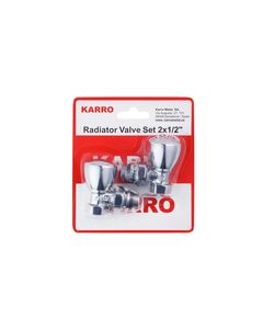 Комплект верхніх радіаторних кутових кранів Karro 1/2 ВН хром KR-319, фото  | SNABZHENIE.com.ua