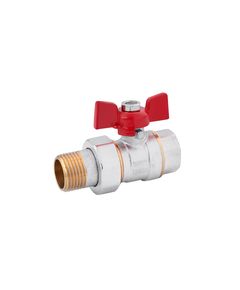 Кран-американка шаровой прямой Karro 3/4 ВН PN30, никель, бабочка, фото  | SNABZHENIE.com.ua