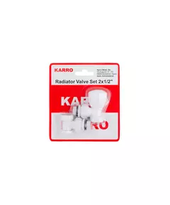 Комплект радиаторных угловых кранов Karro 1/2" (верхний+нижний) белые, фото  | SNABZHENIE.com.ua