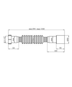 Гофротруба Agua GN46 1 1/2х40/50 мм 460-1100 мм с накидной гайкой, фото  | SNABZHENIE.com.ua