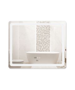 Дзеркало Qtap Mideya 1000х700 LED Touch, антизапотівання, годинники, диммер, фото  | SNABZHENIE.com.ua