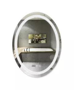 Зеркало Qtap Mideya  500х700 с LED-подсветкой Touch,  с антизапотеванием, с часами, диммером, рег. яркости  QT2078NCR5070W, фото  | SNABZHENIE.com.ua