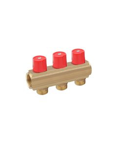 Регулюючий колектор Karro 3 виходи 1х3/4 з вентилем, латунь KR-1007B, фото  | SNABZHENIE.com.ua