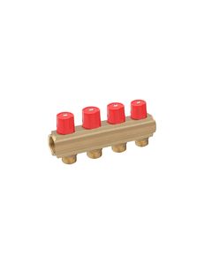 Регулюючий колектор Karro на 4 виходи 1х3/4, латунний вентиль KR-1007B, фото  | SNABZHENIE.com.ua