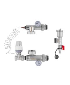 Коллекторная группа Karro 3/4 с термостатическим краном KR-88000, никель, фото  | SNABZHENIE.com.ua