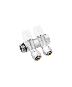 Коллектор Karro Super 2 выхода 3/4 x16 ВН никелированный, фото  | SNABZHENIE.com.ua