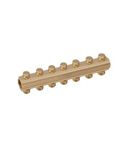 Колектор регулюючий Karro 7 виходів 1x3/4 з вентилем, латунний KR-1012U, фото  | SNABZHENIE.com.ua