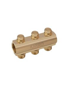 Регулирующий коллектор Karro 3 выхода 1x3/4 с вентилем, латунь KR-1012U, фото  | SNABZHENIE.com.ua