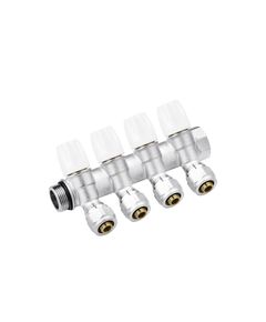 Коллектор Karro Super 4 выхода 3/4 x 16 ВН никелированный, фото  | SNABZHENIE.com.ua