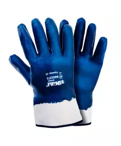 Перчатки трикотажные с нитриловым покрытием (синие краги) 120 пар SIGMA (9443371), фото  | SNABZHENIE.com.ua