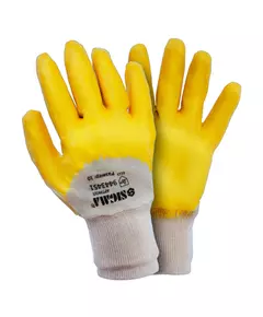 Перчатки трикотажные с нитриловым покрытием (желтые) SIGMA (9443441), фото  | SNABZHENIE.com.ua
