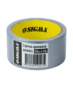 Стрічка армована (сіра) 50мм×10м SIGMA (8419021), фото  | SNABZHENIE.com.ua