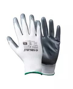 Перчатки трикотажные с частичным нитриловым покрытием р8 (серые манжет) SIGMA (9443501), фото  | SNABZHENIE.com.ua