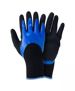 Перчатки трикотажные с двойным нитриловым покрытием р9 (сине-черные манжет) SIGMA (9443671), фото  | SNABZHENIE.com.ua