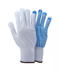 Перчатки трикотажные с точечным ПВХ покрытием р9 (белые, манжет) SIGMA (9442421), фото  | SNABZHENIE.com.ua