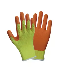 Перчатки трикотажные с частичным латексным покрытием кринкл р10 эконом (оранж манжет) SIGMA (9445421), фото  | SNABZHENIE.com.ua