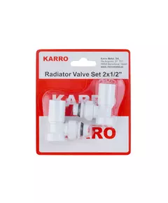 Комплект радиаторных угловых кранов верхние Karro 1/2" KR32000 белые, фото  | SNABZHENIE.com.ua