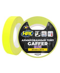 Армированная флуоресцентная лента HPX FLUO TAPE, желтая, 25мм x 25м, фото  | SNABZHENIE.com.ua