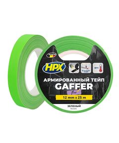 Армированная флуоресцентная лента HPX FLUO TAPE, зеленая, 12мм x 25м, фото  | SNABZHENIE.com.ua