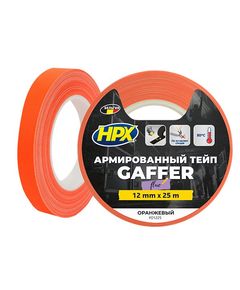 Лента HPX FLUO TAPE 12мм x 25м оранжевая армированная, фото  | SNABZHENIE.com.ua