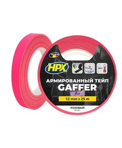HPX ФЛУО СТРІЧКА - рожевий, 12мм x 25м, армована флуоресцентна стрічка, фото  | SNABZHENIE.com.ua