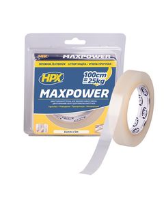 MAXPOWER - 25мм x 5м - прозрачная двусторонняя лента для тяжелых нагрузок, фото  | SNABZHENIE.com.ua