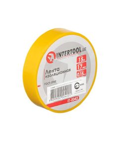 Изоляционная лента желтая 0,15мм*17мм*15м INTERTOOL IT-0042, фото  | SNABZHENIE.com.ua