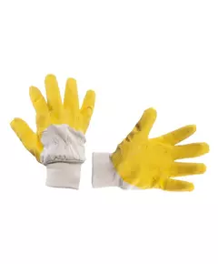 Перчатка стекольщика тканевая покрытая рифленым латексом на ладони (желтая) INTERTOOL SP-0002, фото  | SNABZHENIE.com.ua