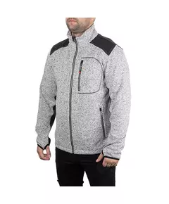 Куртка вязанная SOFTSHELL серого цвета с черными вставками, ткань 100 % полиэстр 270 G,с карманом на груди и двумя боковыми, размер M INTERTOOL SP-3112, фото  | SNABZHENIE.com.ua
