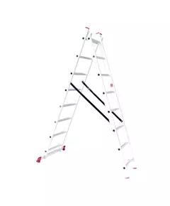 Лестница алюминиевая 2-х секционная универсальная раскладная 2x8 ступ. 3,69 м INTERTOOL LT-0208, фото  | SNABZHENIE.com.ua