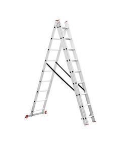 Лестница алюминиевая INTERTOOL LT-0308, 5.09м, 3-секционная, 3*8 ступеней, фото  | SNABZHENIE.com.ua