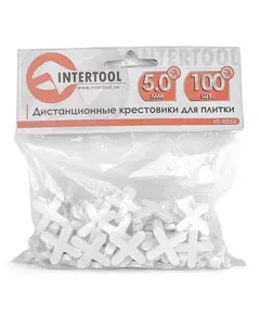 Набор дистанционных крестиков для плитки 5,0 мм / 100 шт INTERTOOL HT-0355, фото  | SNABZHENIE.com.ua