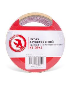 Двухсторонний тканевый скотч INTERTOOL KT-0961, 50мм*5м, фото  | SNABZHENIE.com.ua