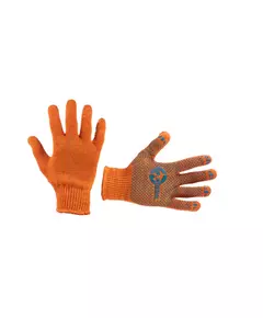 Перчатка х/б трикотаж с точечным покрытием PVC на ладони (оранжевая) INTERTOOL SP-0131, фото  | SNABZHENIE.com.ua
