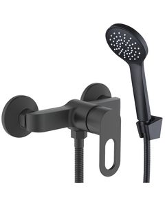 Смеситель для душа Lidz Latwa 010 с гарнитуром, черный, фото  | SNABZHENIE.com.ua